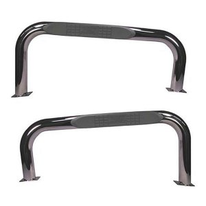 Jeep Wrangler TJ Side Steps - Rugged Ridge - 3-Inch Round Stainless - `97-`06
